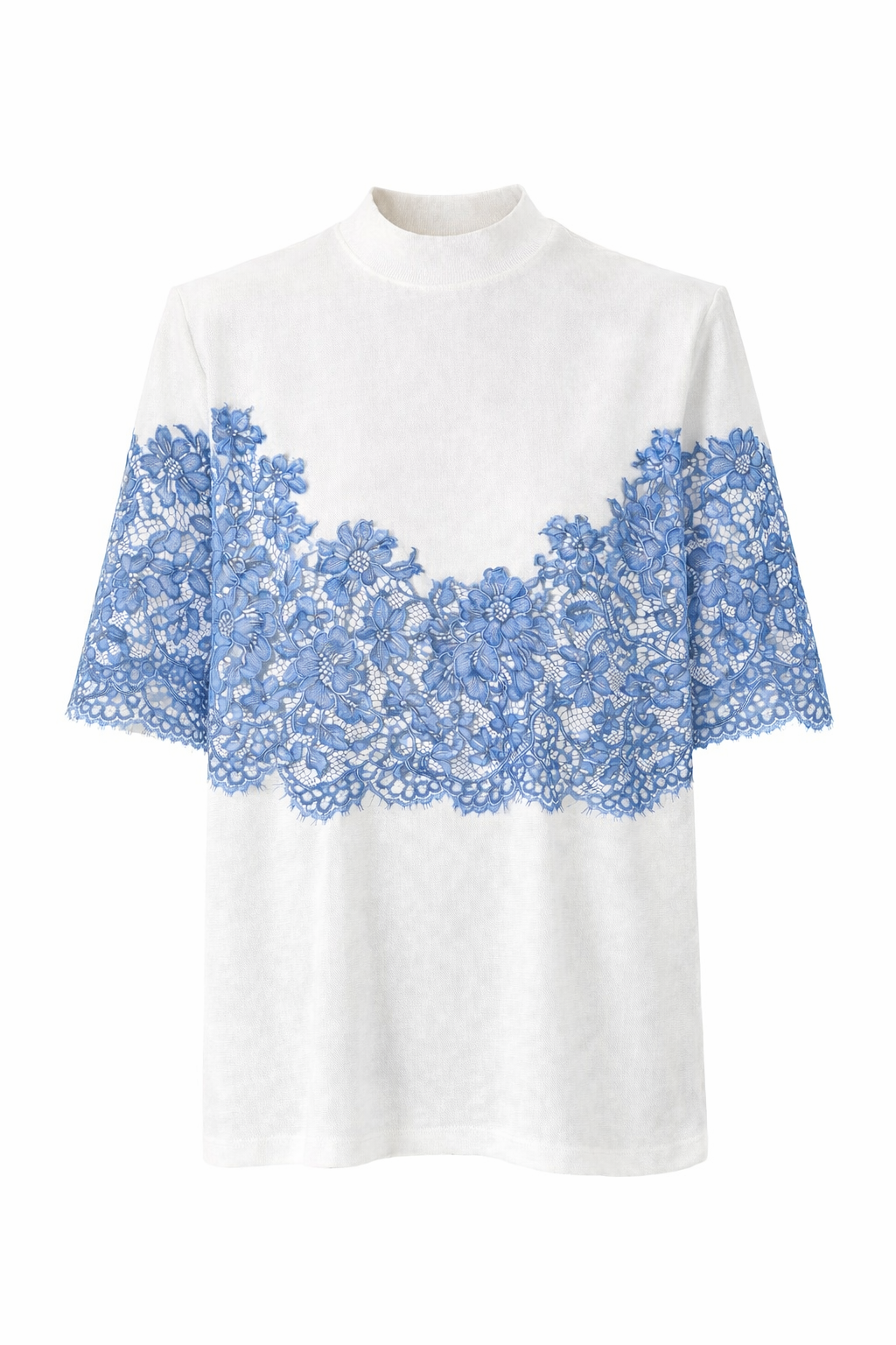Core Lace Tee / White-Blue / 01